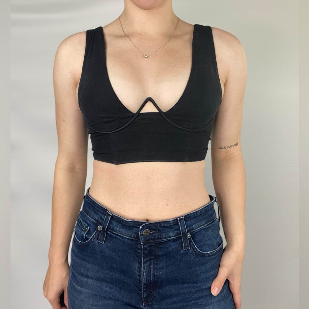 RUNAWAY Roxy Bustier Size XS Deep Cut Crop‎ Sleeveless Wired